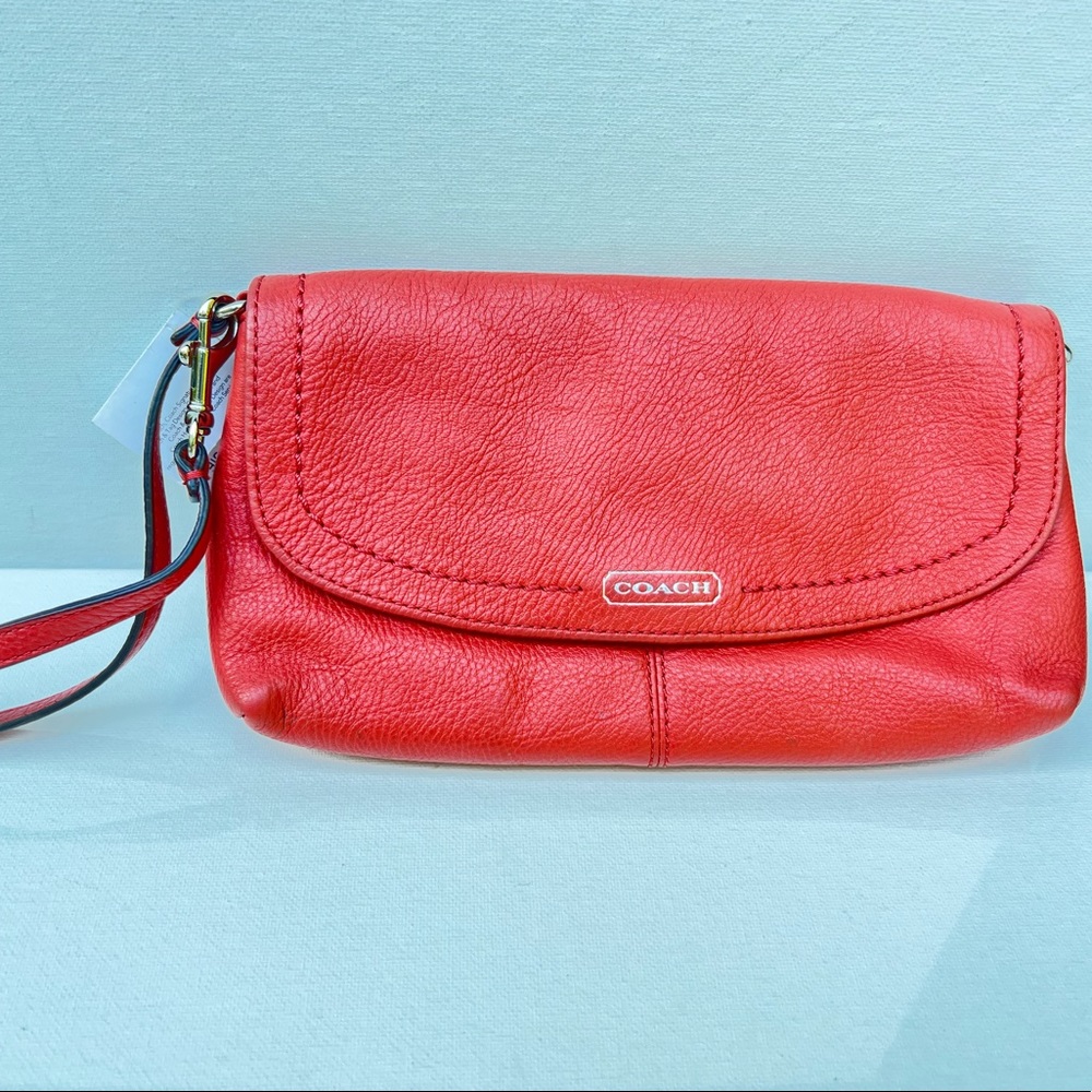 Coach orange Wristlet Wallet